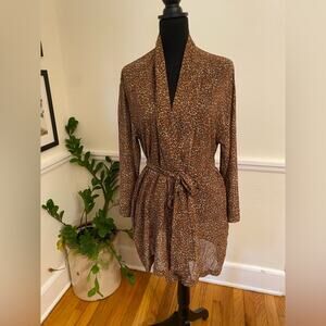 Victoria's Secret Animal Leopard Print SEXY Short pockets! Robe one Size S, M, L